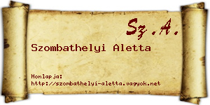 Szombathelyi Aletta névjegykártya